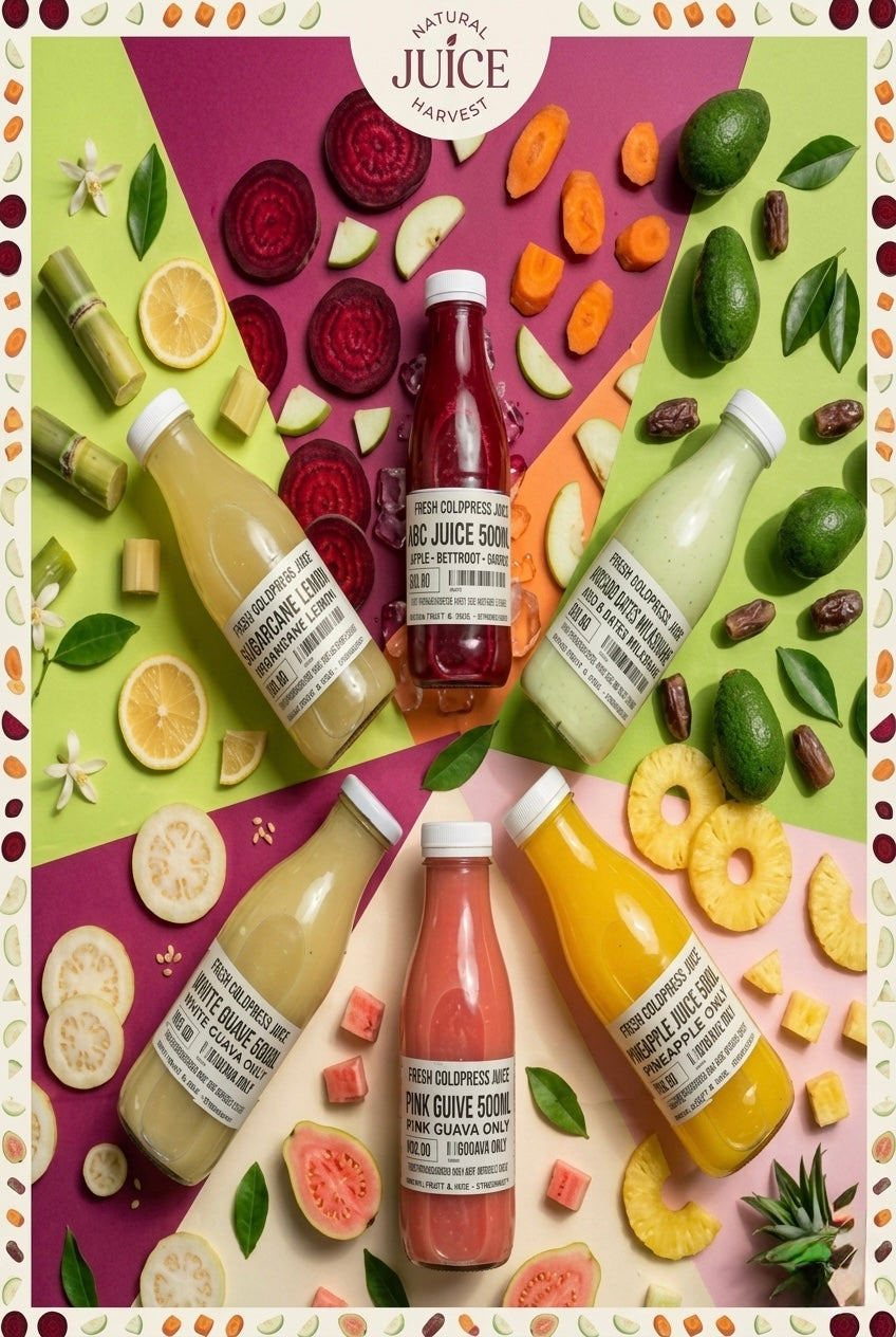 All natural fruit and vegetable juices