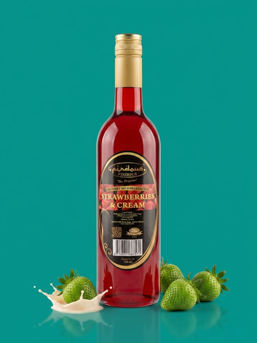 Firdous strawberries & cream syrup (750ml)